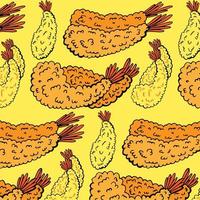 Spicy Shrimp tempura pattern, food vector