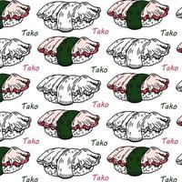 pattern with tako isolated on white background vector