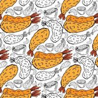 Spicy Shrimp tempura pattern, food vector