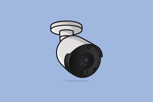 Ilustración de vector de sistema de vigilancia de cámara de ciudad. concepto de icono de objetos de ciencia y tecnología. diseño de vector de cámara cctv de montaje de seguridad en el hogar.