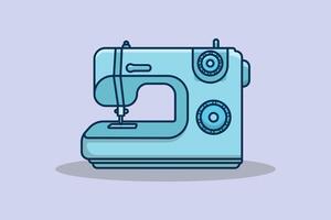 máquina de coser moderna para la ilustración de vector de telas. equipo para crear el concepto de icono de ropa. industria de la moda y diseño vectorial de máquinas de coser hechas a mano.