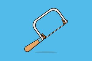 Coping Saw Carpentry tool vector illustration. Construction working equipment repair tool icon concept. Hand tools for repair, building, construction and maintenance vector design.