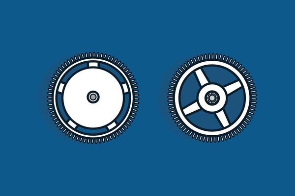 Metal Gears and cogs vector illustration. Mechanism wheels icon concept. Cars auto, gears, wheels symbol logo design.