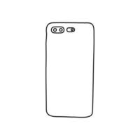 Back phone organic handdrawn line art element vector