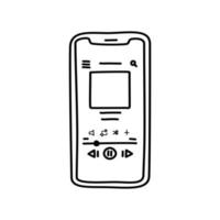 Front phone organic handdrawn line art element vector