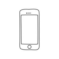 Front phone organic handdrawn line art element vector