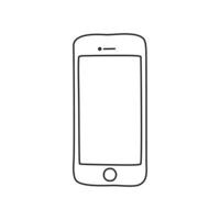 Front phone organic handdrawn line art element vector