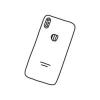 Back phone organic handdrawn line art element vector