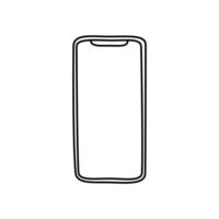 Front phone organic handdrawn line art element vector