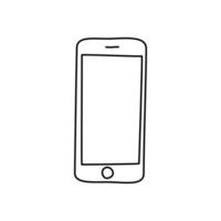 Front phone organic handdrawn line art element vector