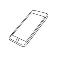 Front phone organic handdrawn line art element vector