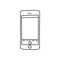 Front phone organic handdrawn line art element vector