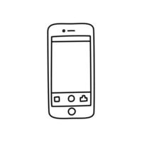 Front phone organic handdrawn line art element vector