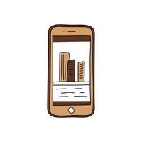 aesthetic front phone handdrawn organic element art vector