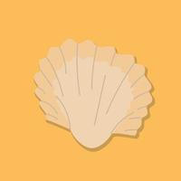 Sea shell isolated in a cartoon style. Element for creating a design, can be used on postcards, invitations of birthday, flyers, posters, advertising. vector