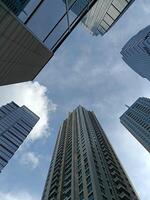 Skyscraper landscape and the blue sky. photo