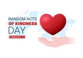 Random Acts of Kindness on February 17th Various Small Actions to Give Happiness in Flat Cartoon Hand Drawn Template Illustration vector