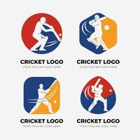 colección minimalista de logotipos de cricket vector