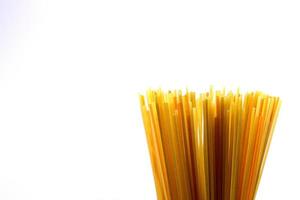 close up of raw spaghetti photo