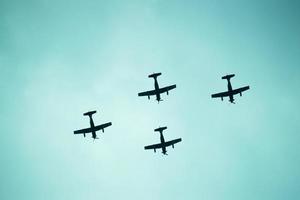 aerial training of four planes photo