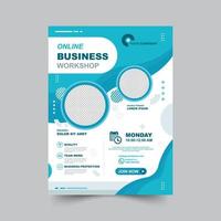 Business Workshop Poster with Flat Color Concept vector