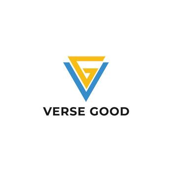 letra inicial abstracta vg o logotipo gv en color azul-amarillo aislado en fondo blanco aplicado para el logotipo de la tienda de golf también adecuado para las marcas o empresas que tienen el nombre inicial gv o vg. vector