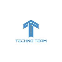 Abstract initial letter T or TT logo in blue color isolated in white background applied for software engineering logo also suitable for the brands or companies have initial name TT or T. vector