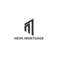 Abstract initial letter NM or MN logo in grey color isolated in white background applied for mortgage company logo also suitable for the brands or companies have initial name MN or NM. vector