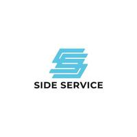 logotipo de la letra inicial abstracta s o ss en color azul aislado en fondo blanco aplicado para el logotipo de la empresa de consultoría y negocios también adecuado para las marcas o empresas que tienen el nombre inicial ss o s. vector