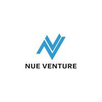 letra inicial abstracta nv o logotipo vn en color azul aislado en fondo blanco solicitado para el logotipo de la empresa de inversión también adecuado para las marcas o empresas que tienen el nombre inicial vn o nv. vector