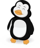 cute penguin character smile expression vector