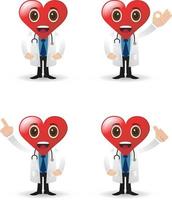 love doctor concept illustration in many poses vector