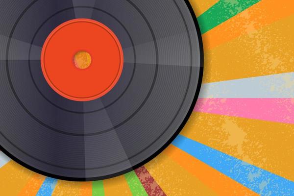 Vinyl Record Music design template background with vinyl ...