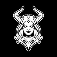 ilustración de logotipo de guerrera femenina vector