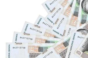 10 Croatian kuna bills lies in different order isolated on white. Local banking or money making concept photo