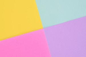 Texture background of fashion pastel colors. Pink, violet, yellow and blue geometric pattern papers. minimal abstract photo