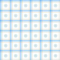 Cute Merry Christmas Winter Snow Snowflake Blue Frost Frosty Line Stripe Striped Line Mesh Grid Checkered Plaid Tartan Buffalo Scott Gingham Background Seamless Pattern for Christmas Festival Party vector