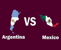 Argentina And Mexico Map With Names Symbol Design North America And Latin America football Final Vector North American And Latin American Countries Football Teams Illustration