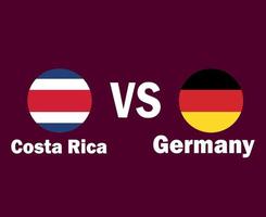 Costa Rica And Germany Flag With Names Symbol Design North America And Europe football Final Vector North American And European Countries Football Teams Illustration