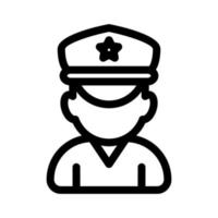 icono de contorno de la policía. símbolo del oficial de la ley.diseño de icono de policía adecuado para su sitio web, aplicación móvil y necesidades de autónomos. ilustración de icono aislado sobre fondo blanco vector