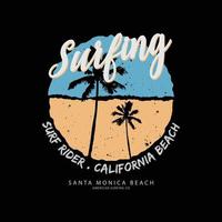 Surfing california illustration typography. perfect for t shirt design vector