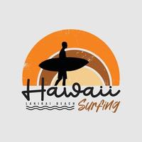 tipografía de ilustración de hawaii. perfecto para el diseño de camisetas vector