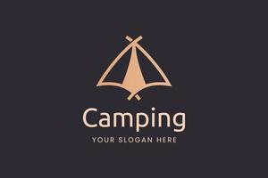 Simple camping logo with tent shape vector