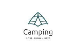 Simple camping logo with tent shape vector