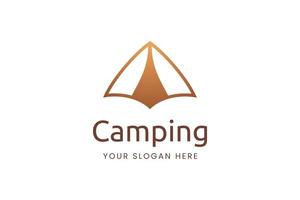 logotipo de camping simple con forma de tienda de campaña vector