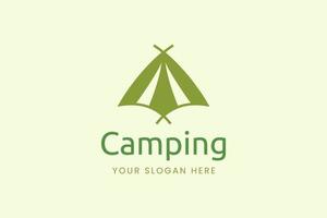logotipo de camping simple con forma de tienda de campaña vector