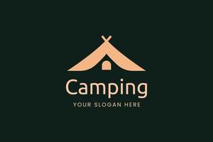 Simple camping logo with tent shape vector