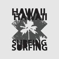 Hawaii illustration typography. perfect for t shirt design vector