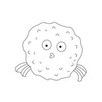 Continuous curve one line drawing of cute puffer fish. Vector illustration of very agile swimmer fish for logo,wall decor and poster print decoration