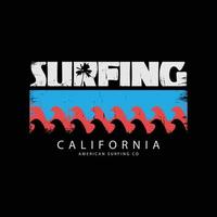 California surfing illustration typography. perfect for designing t-shirts, shirts, hoodies, poster, print vector